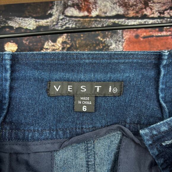 Vesti Denim Side Button Ruffle Skirt Size 6 - Picture 5 of 5